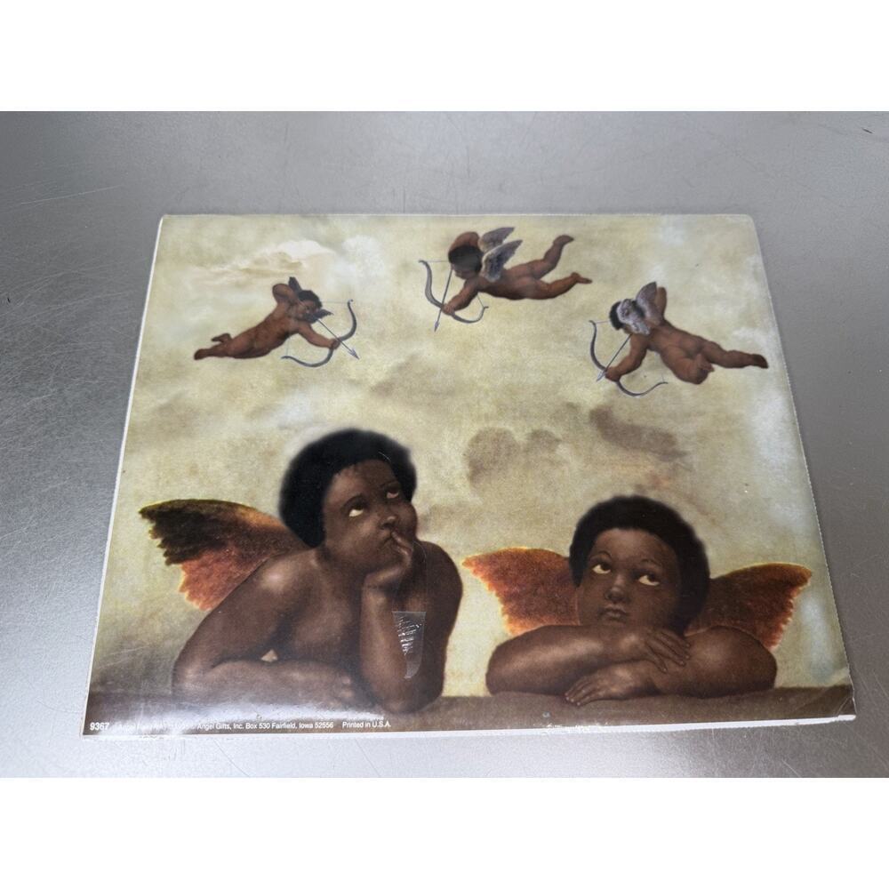 Black African American Cherub Baby Angels Sealed Art 10in X 8in